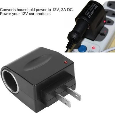 110V-240V AC Plug To 12V DC Car Cigarette Lighter Converter Socket Adapter Lot
