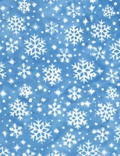 Tinsel Treasures Snowflakes, Snowflake Fabric Cott 1yd BTY Lt Blue/Wh So Pretty