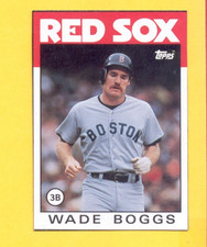 1986 Topps WADE BOGGS Boston Red Sox Box Bottom Card