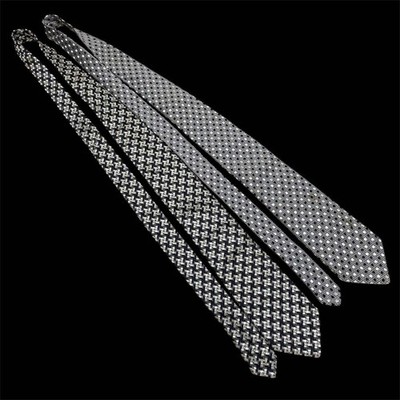 TOM FORD Silk Jacquard Tie 2-Piece Set Silver Shiny | eBay