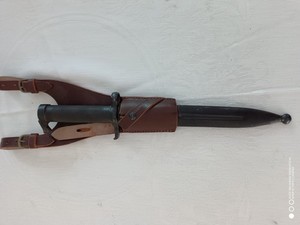 Swedish Model 1896 Bayonet with leather frog and scabbard. Excellent condition