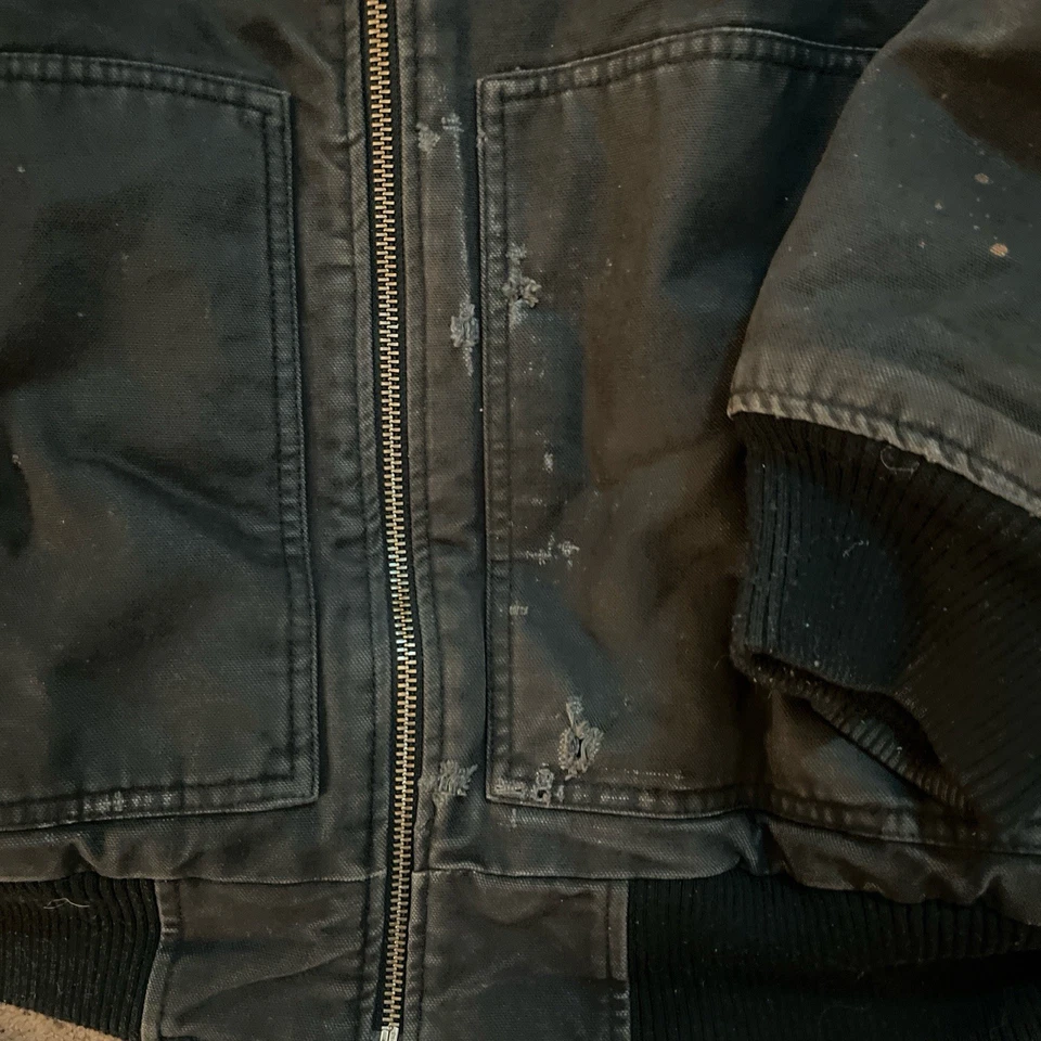 Chaqueta de trabajo con cremallera de lona negra a presión para hombre talla 2XL Foto 2 de 4