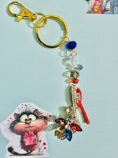 Sparkling Red High Heel Keychain   Rhinestone Shoe Charm with Crystal Flower