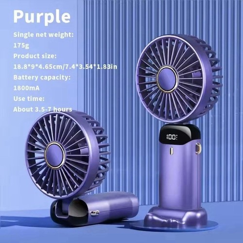 Ventilatore Portatile, 5 Velocità, Ricarica USB - Mini Ventilatore Portatile - Foto 3 di 8
