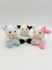 Palm Pals Plush Lot Cows Sweetie Strawberry Blueberry Set Pink Blue