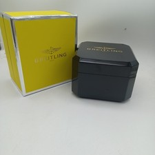 Breitling Used Black Bakelite Watch Box with Outer Box. Cream Interior VGC