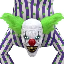 8.5 FT ANIMATED LAUGHING UPSIDE DOWN CLOWN HALLOWEEN PROP ANIMATRONIC