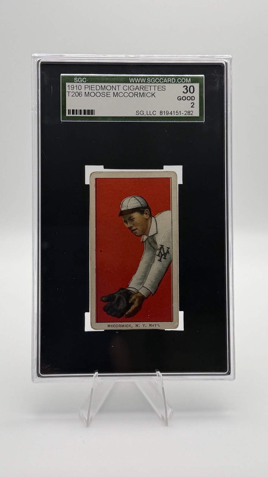 1910 T206 Piedmont Cigarettes Moose McCormick SGC 2 Good 30