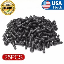 25pcs Tire Valve Stems Tr 413 Snap-in Car Auto Short Rubber Tubeless Tyre Black