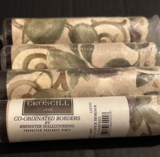 Croscill Chambord BORDEAUX Cassis Purple Roses Floral Scroll Wallpaper Border 4 