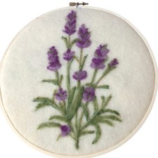Lavender Flower Needle Felting Kit - Beginner Craft Set - Wool Art DIY