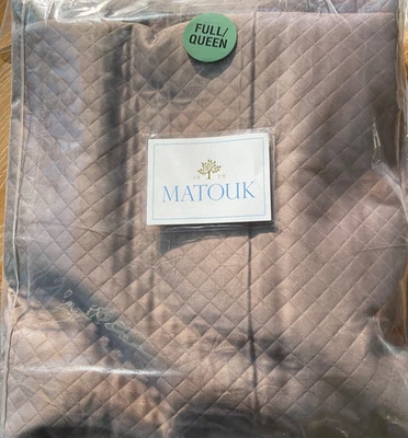 MATOUK~Petra~Full/Queen~Coverlet~Mocha~100% Cotton~Matelassé~Made USA~M145~NWT~ - Image 1 of 4