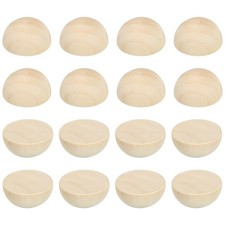 25mm Half Wood Beads 50 Pack Unfinished Natural Wooden Beads Split Wood Balls