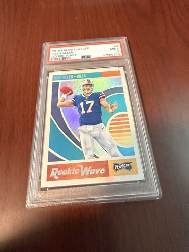 2018 Panini Playoff Rookie Wave #4 Josh Allen Rookie Card. PSA 9 MINT