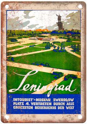 Vintage Leningrad Intourist Moskau Travel Poster Retro Look Sign T2126