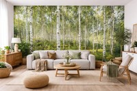 Sonnig Wald BäUme Riesiges Wandbild Tapete Groß Natur Szene 3.7X2.5M