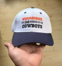 New Whataburger Dallas Cowboys Baseball Hat White Blue Mesh Adjustable Band