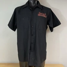 Social Distortion Red Kap S/S Large Work Shirt Skelly Martini Skeleton Punk Rock