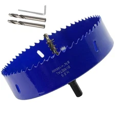 146mm/5 3/4 inch Hole Saw, 1 1/4 inch Cutting Depth HSS Bi-Metal Hole Cutter ...