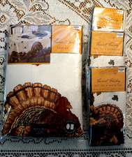 New Thanksgiving Tablecloth/12 Napkins Harvest Holiday Bed Bath Beyond 60x140
