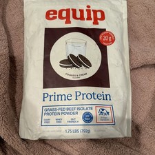 Equip Foods Prime Protein Powder Grass Fed Beef Protein Cookies Cream New 01/28