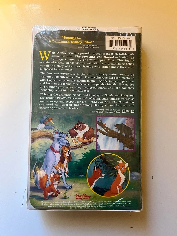 Disney VHS Tape - The Fox And The Hound Black Diamond Collection SEALED - Image 2 of 4