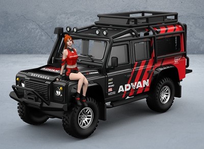 LAND ROVER 110 Defender + Figure  - ADVAN - Time Micro 1:64
