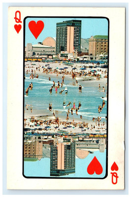 Queen of Resort Heart Card Ocean Atlantic City NJ Postcard