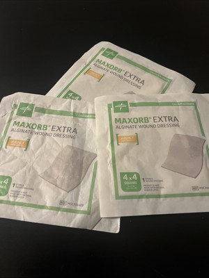 Maxorb II Alginate Wound Dressings, 4'' x 4'' 3 Pieces