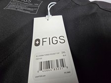 FIGS Casma Black 3-Pocket Scrub Top FW1100 Technical Collection Women's XXL