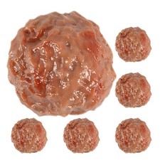 6 PCS Artificial Beef Meatballs Fake Lifelike Simulation Food Model Prop PVC
