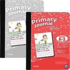 Primary Journal Grades K-2, Primary Writing Journal, Half Page RED - GREY