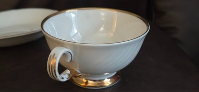 Arabia Finland Kultakoriste Gold Trim Tea Cups & Saucers Set of 6 Vintage 