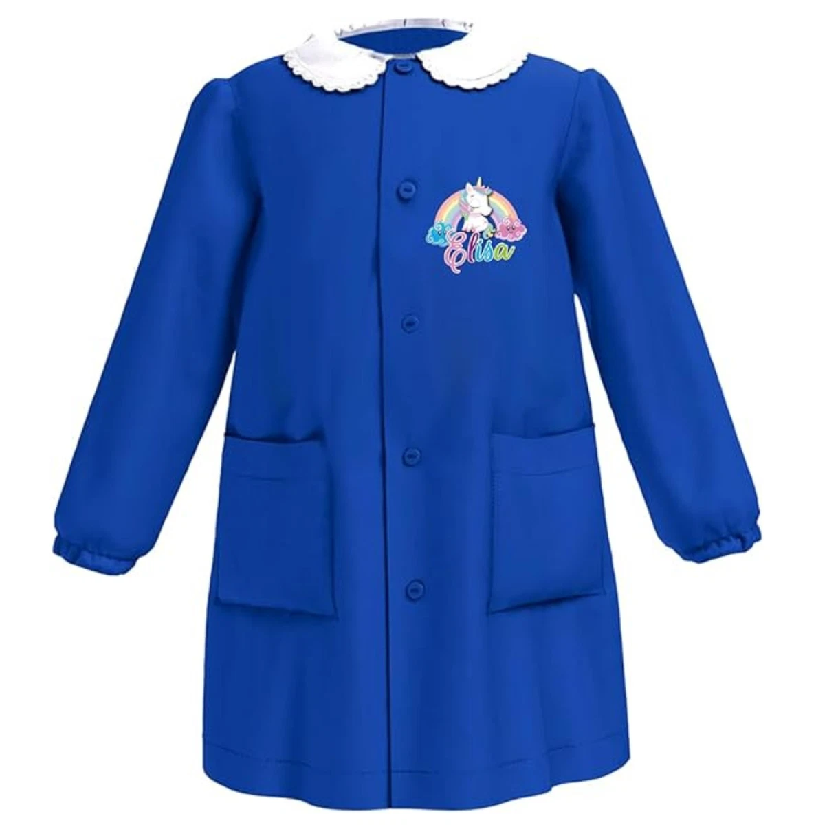 Siggi Group Grembiule Blu Con Zip Per Bambino - Casacca Per Scuola Elementare, Ragazzo 7 Anni - Mod. 33CS1775