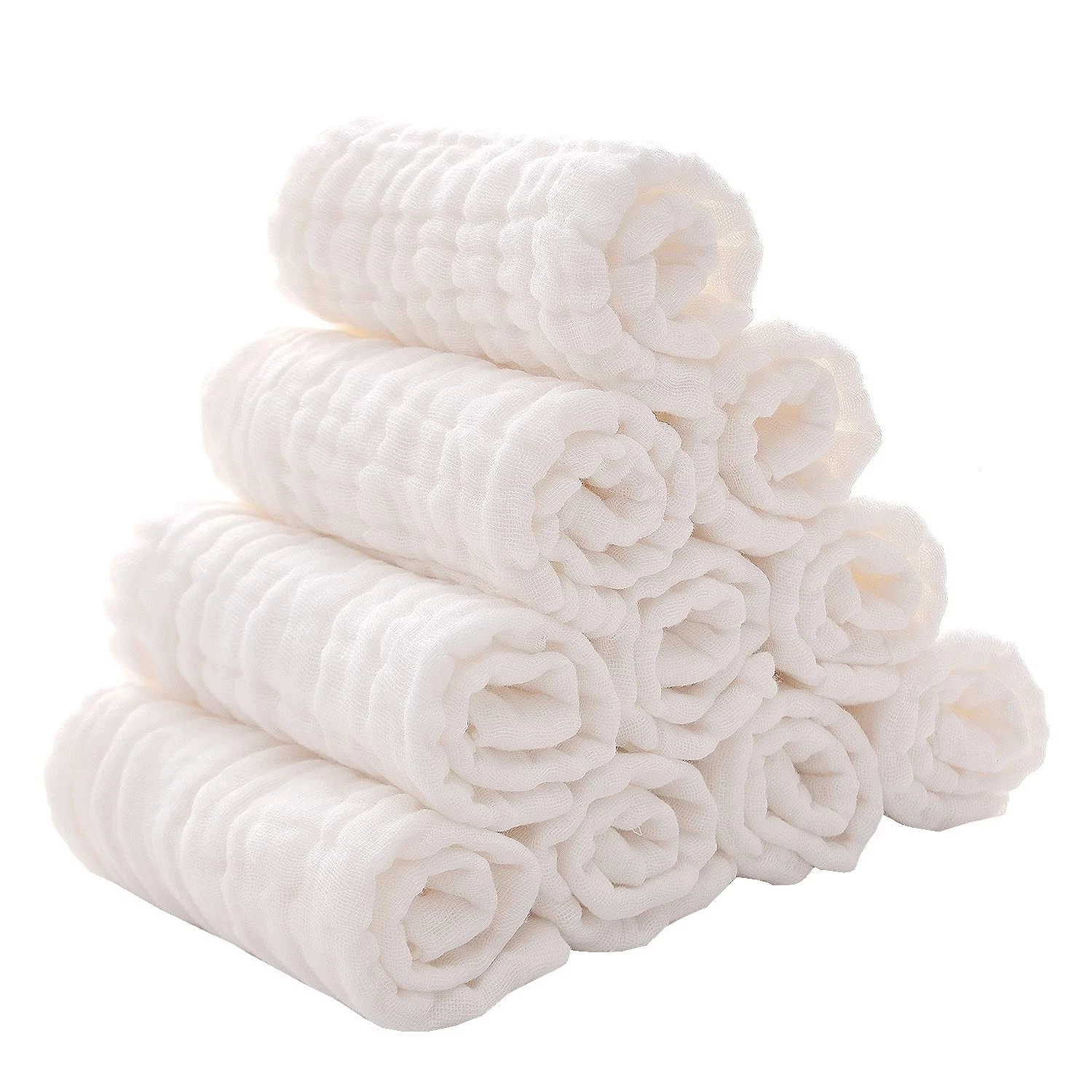Baby Muslin Washcloths -6 Layer Soft Absorbent Face Towel - Natural Newborn W...
