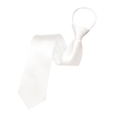 Zipper Ties for Men, Pre-tied Adjustable Mens Tie Classic Skinny Ties for White