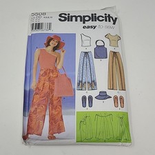 Simplicity 5508 Wrap Pants Top Bag Hat and Slippers Misses Size 4-10 Pattern