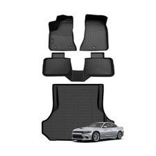 Kagu Floor Liners for Dodge Charger Wailtnb-Floor Mats & Cargo Mat Custom Fit 2011-2023 Dodge Charger RWD All Wea...