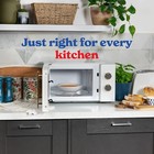 STYLISH White & Gold Microwave 3KW Kettle 2 Slot Toaster & Kitchen Canister Set