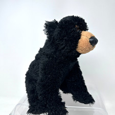 Aurora Black Bear Plush Stuffed Animal Sitting Wildlife Lovey Cuddle Teddy 10"