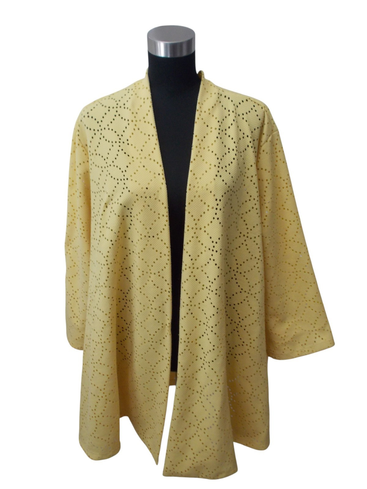 TRAVEL ELEMENTS Plus Yellow Open Front Cardigan T… - image 1
