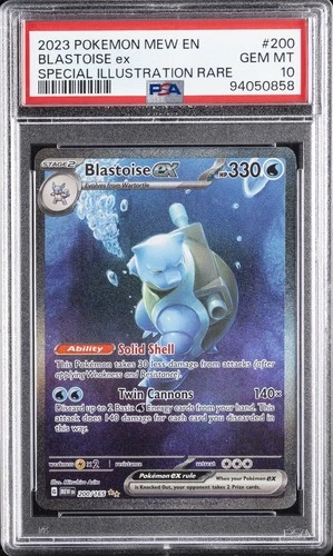 2023 POKEMON MEW EN-151 SPECIAL ILLUSTRATION RARE #200 BLASTOISE EX PSA 10