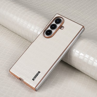 Krokodilleder Optik Handy Hülle für Samsung Z Fold7 Fold6 Fold5 Fold4 Fold3 Case
