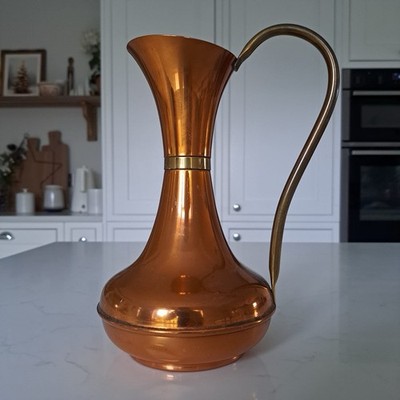 VINTAGE KUPFER MESSING KRUG KRUG DEKORATIVE VASE WASSER EWER RUSTIKAL WOHNDEKO