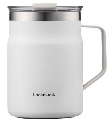 LocknLock Metro Tumbler 475ml Stainless Insulated Mug with Lid White Color