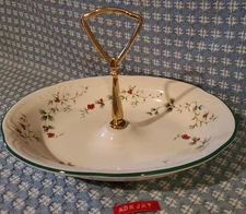 Pfaltzgraff Winterberry ~ Candy Dish w/Handle ~ Tidbit Tray ~ USA ~ EUC