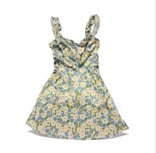Floral Cottagecore Summer Dress Ruffle Strap Coquette A-Line