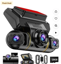 Dash Cam Front and Rear Inside with Hardwire Kit for 24h Security Parking