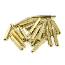 M3 x 25mm  6mm Male to Female Thread Brass Hexagon Hex Standoff Spacer Pilla...