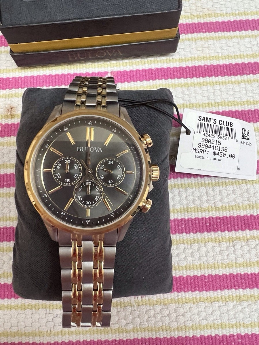 稼働中 SEIKO Quartz & BULOVA AT 腕時計 2本セット Bulova 98A215 Men's Two-Tone Quartz Chronograph Date Watch Black